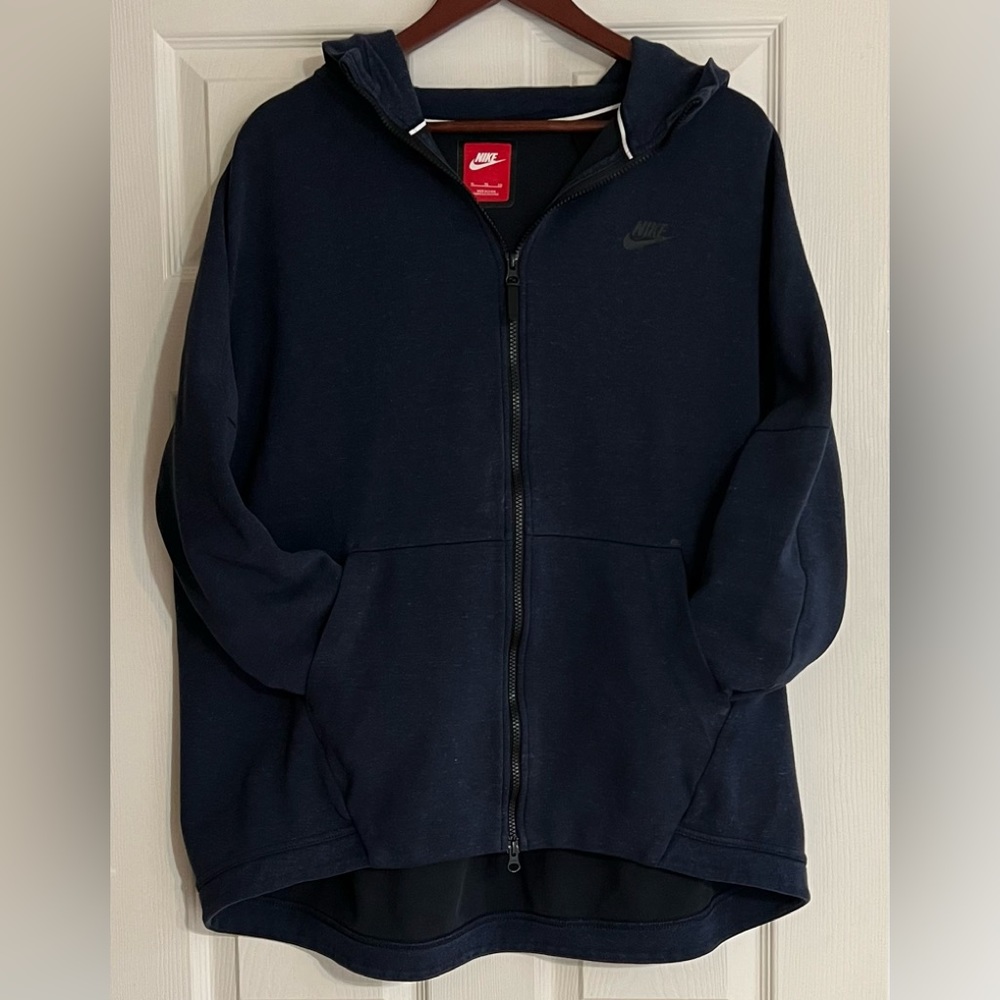 NIKE Tech Fleece Men’s Hooded Navy Jacket, Size XL, Preloved